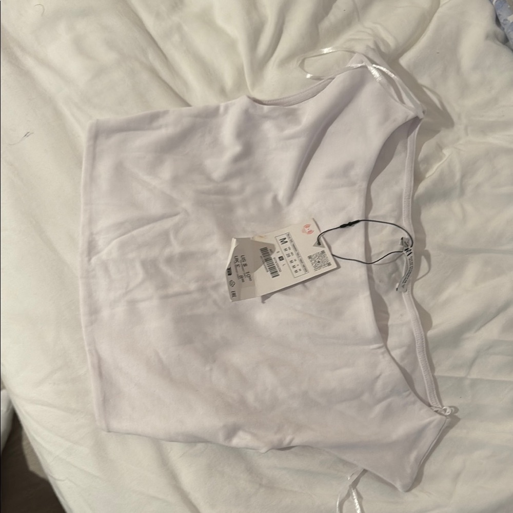 Zara Boat Crop White Women's Top